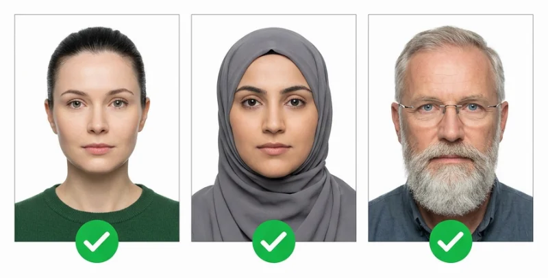 Good examples of Canada PR Card photos