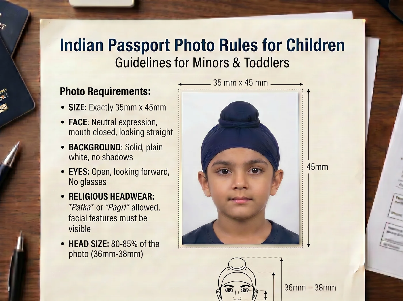 indian passport photo rules for children
