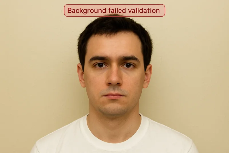 Example showing a slightly beige wall that fails background validation.