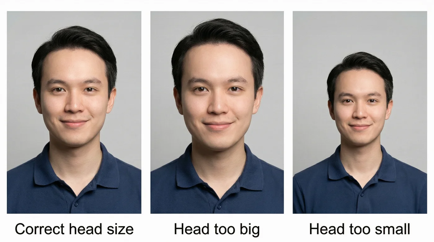 correct head size in digital photos
