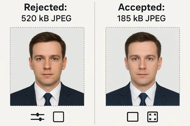 “Rejected: 520 kB JPEG” on the left, and “Accepted: 185 kB JPEG” on the right