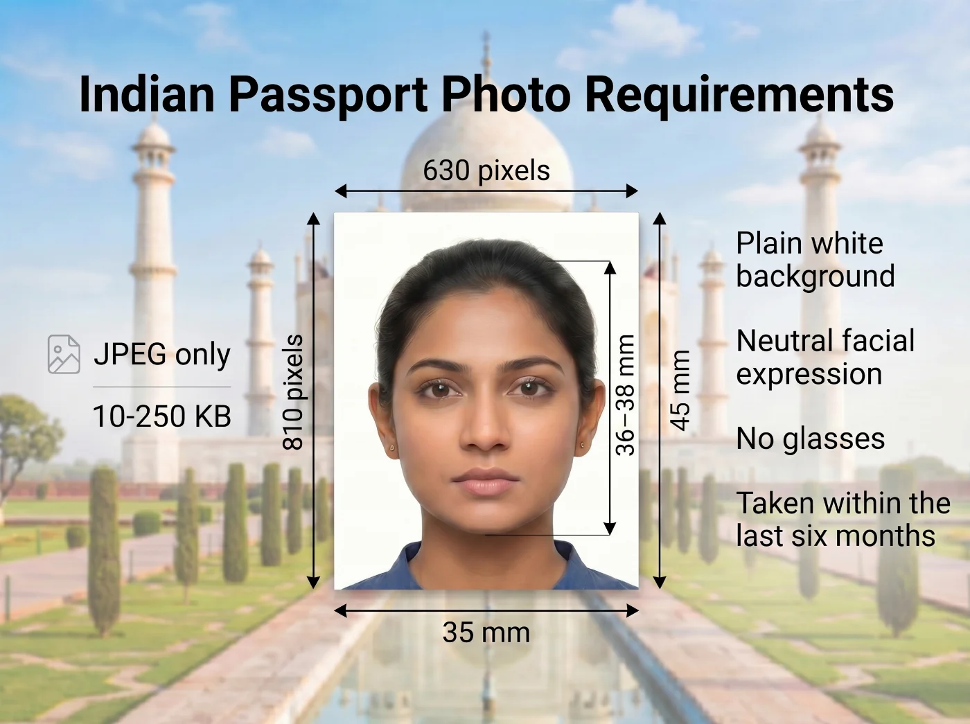 indian passport photo requirements