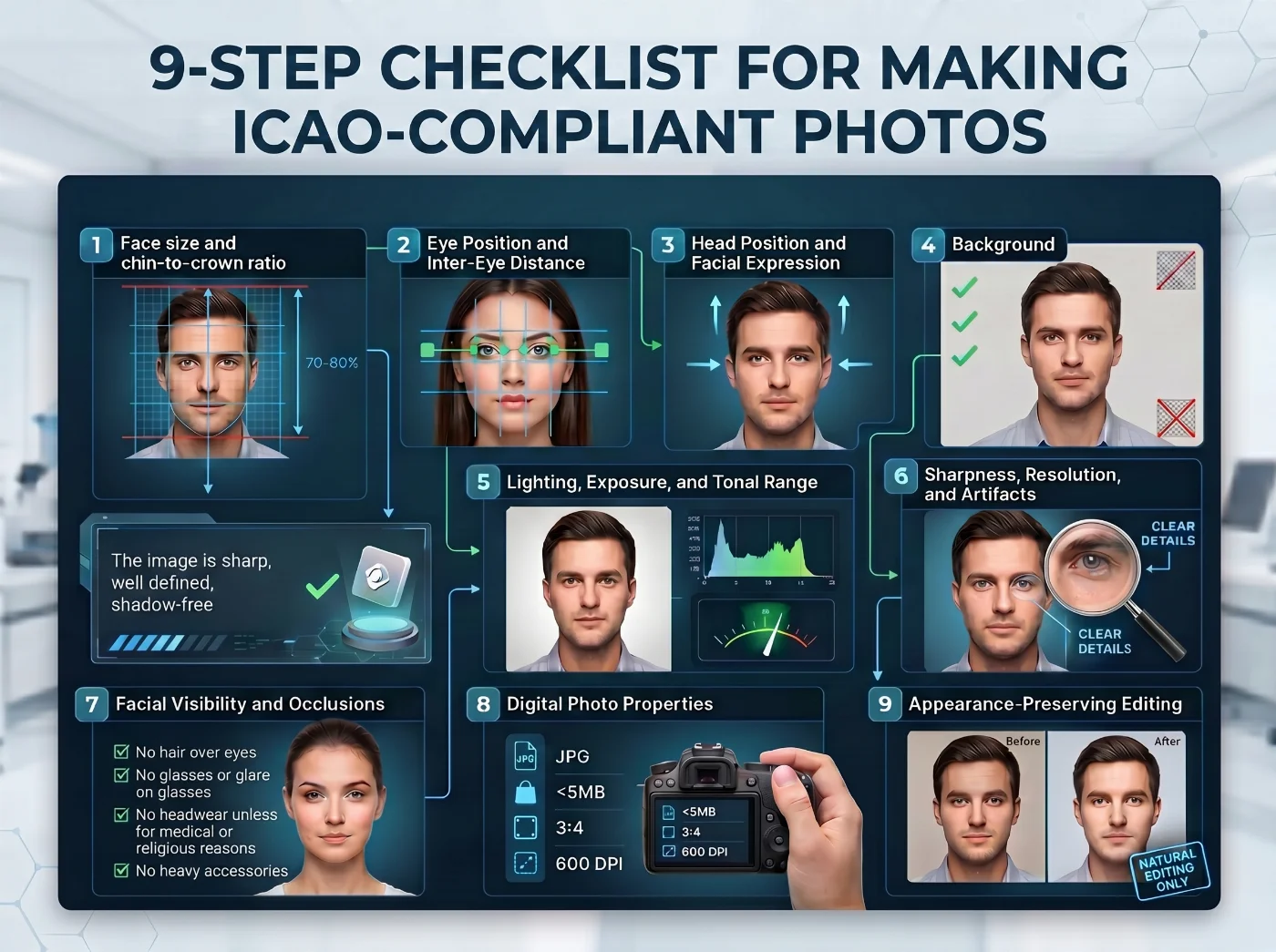 icao checklist for compliant photos