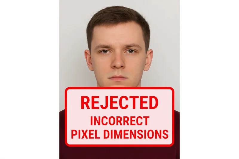 Example of Incorrect Pixel Dimensions for passport photo