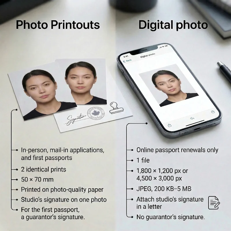 printed vs digital canadian passport photo