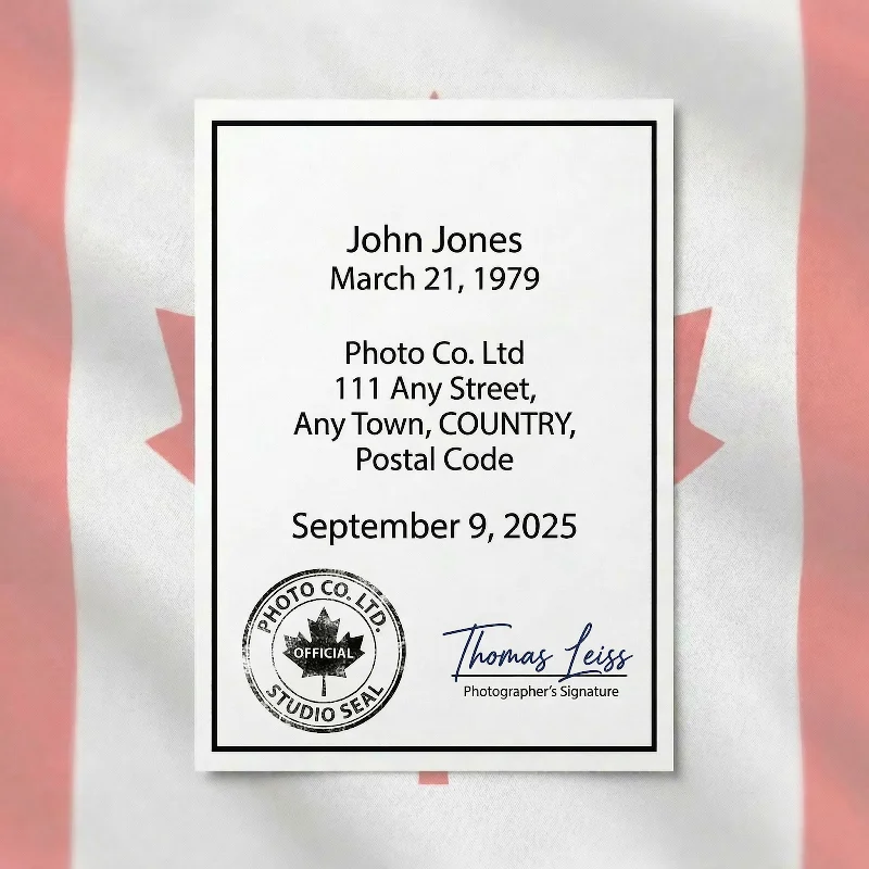 does a studio need to sign my canadian passport photo