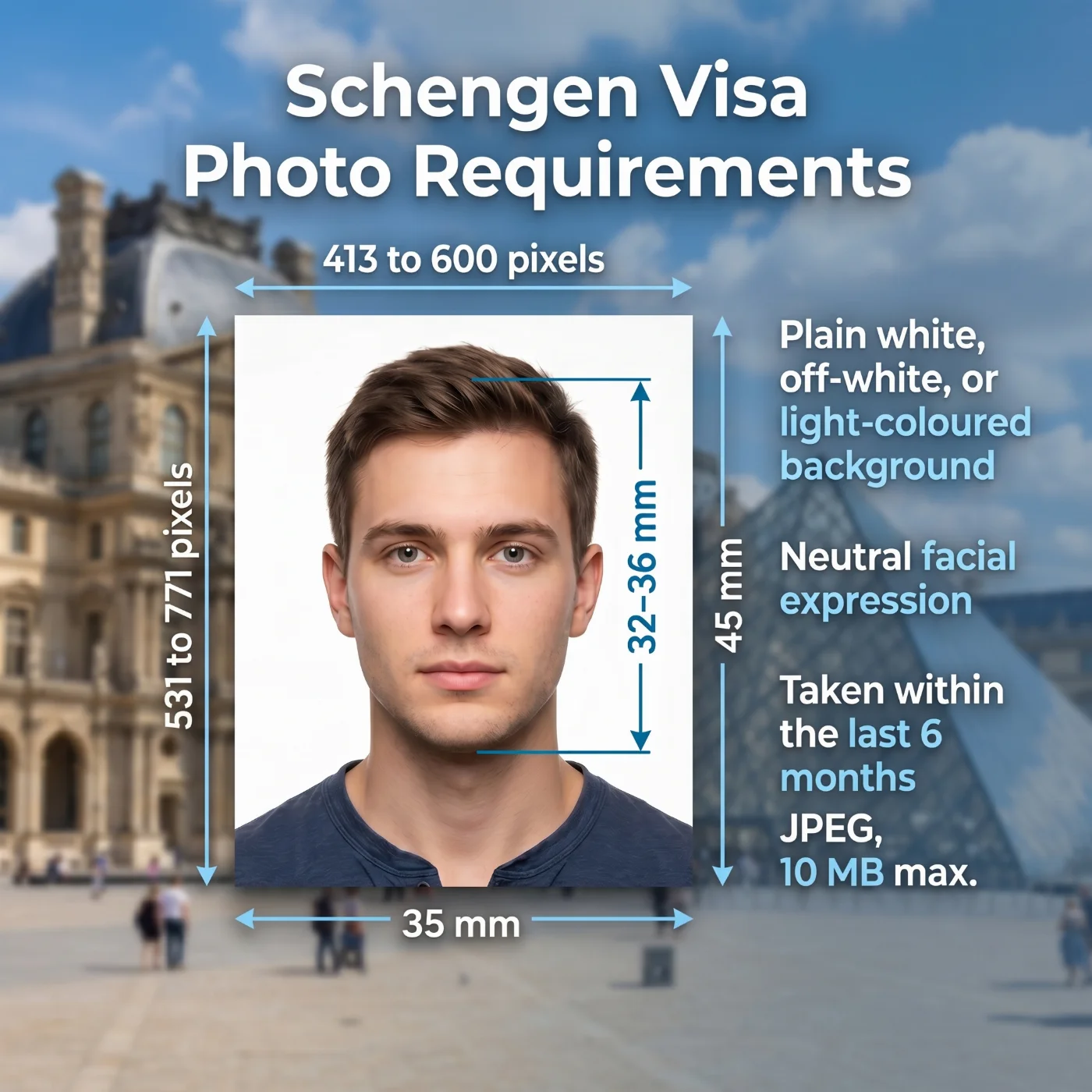 Schengen visa photo requirements