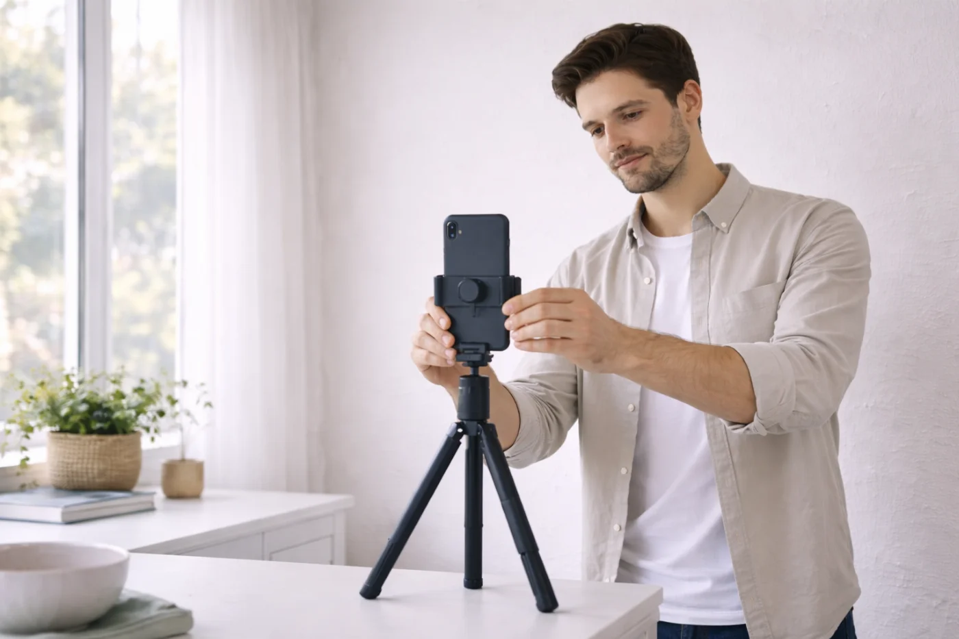 Preparar el entorno para hacer una foto carnet con el móvil