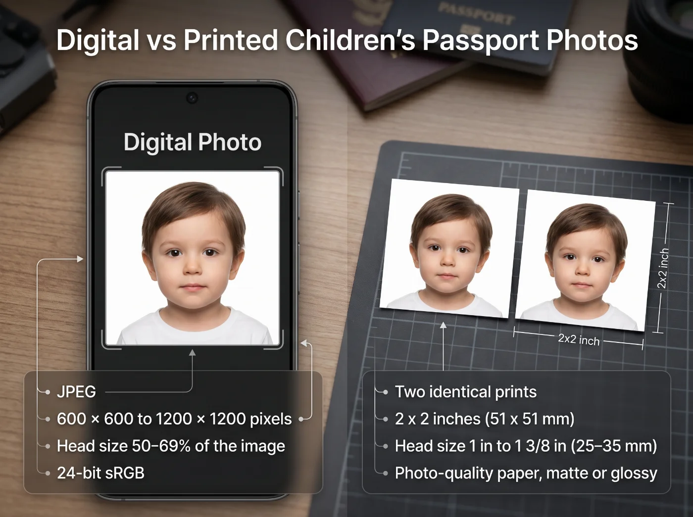 digital vs printed children's passport photos