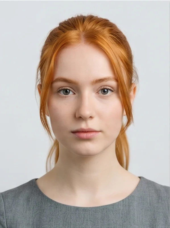 Selfie before and after conversion to a UK visa photo