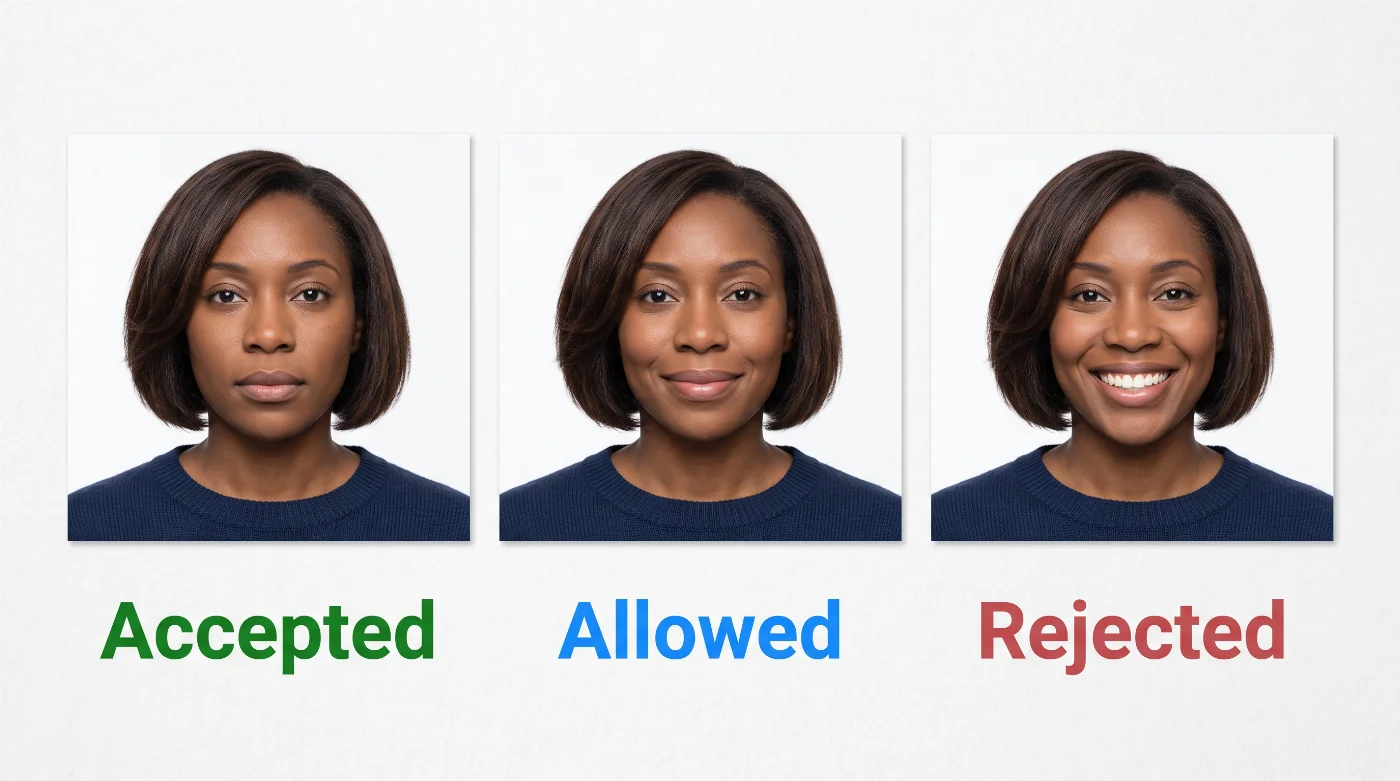 can i smile in a passport photo