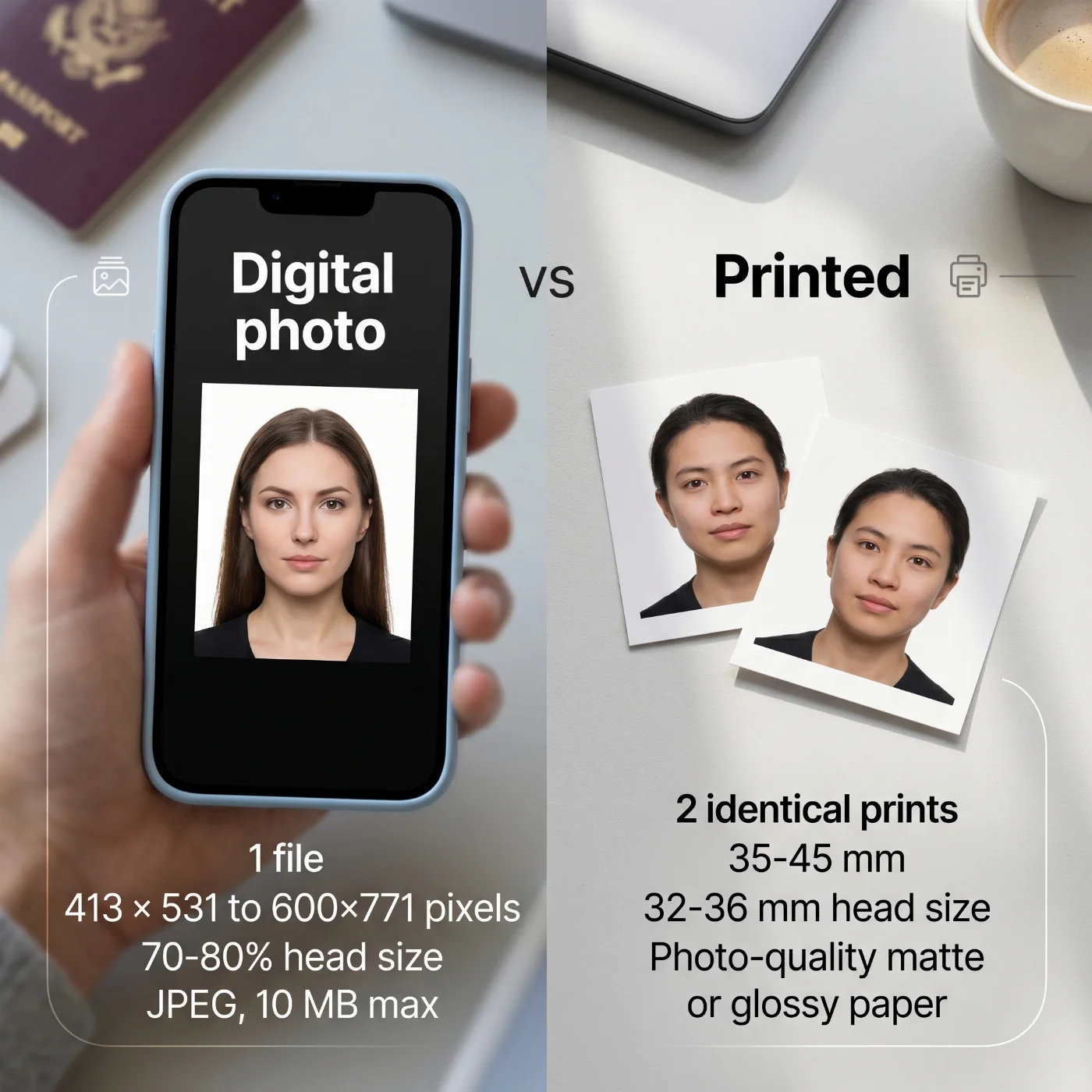 digital vs printed Schengen visa photos