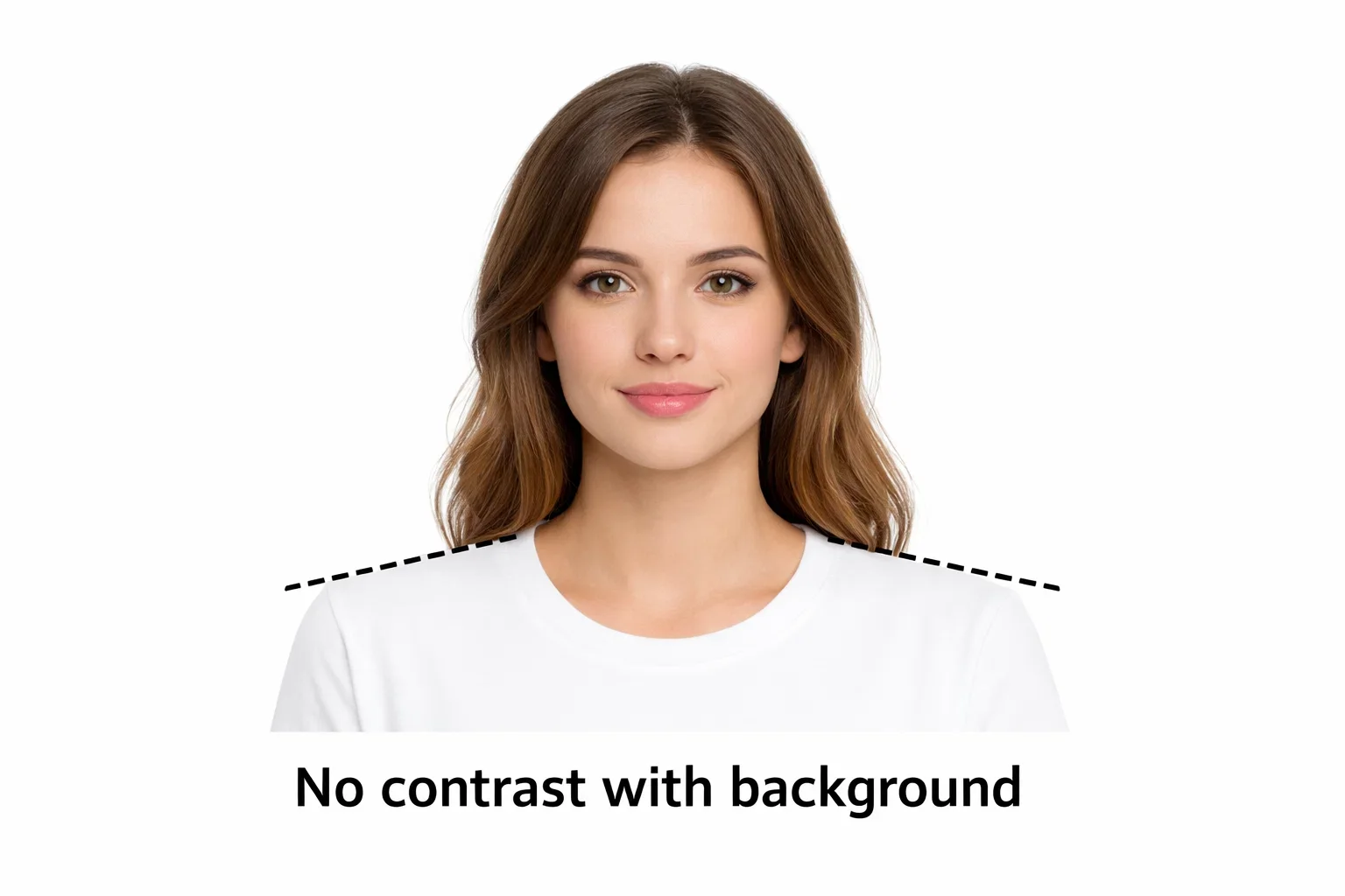 No contrast with background on Passport photo