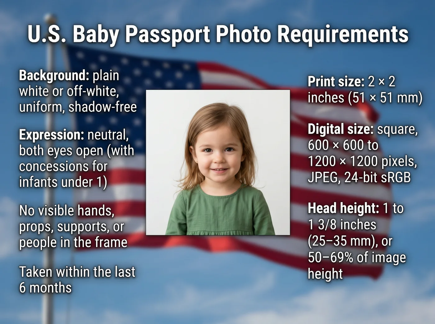 us baby passport photo requirements