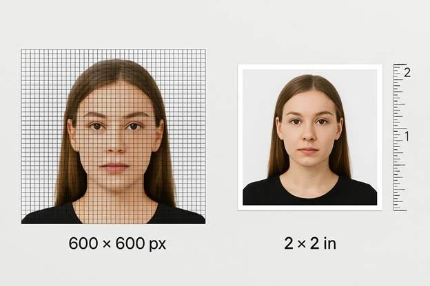 600×600 px digital square vs 2×2 inch printed photo 