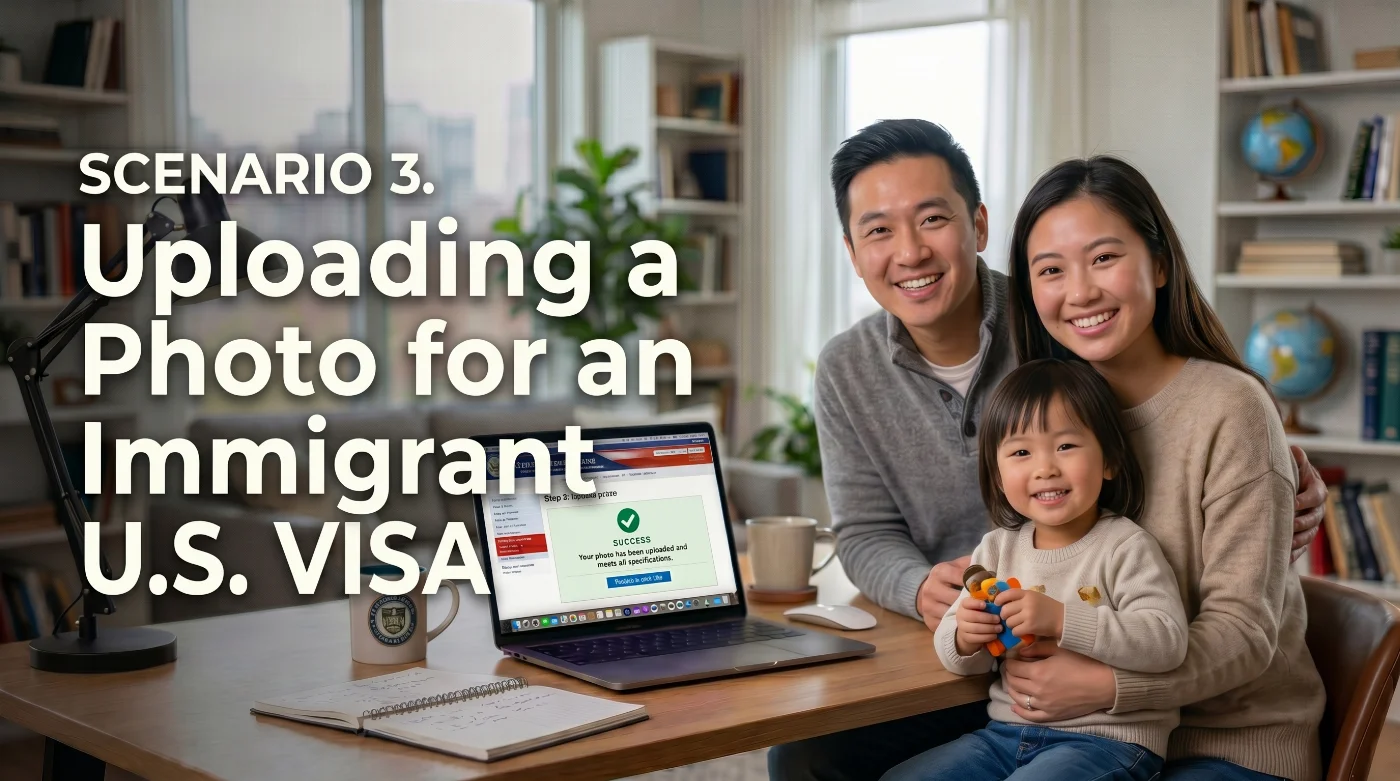 uploading a photo for US immigrant visa