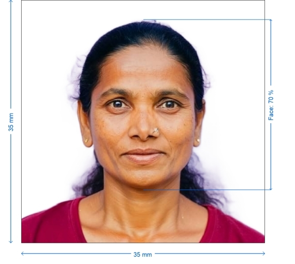 India passport 35x35 mm
