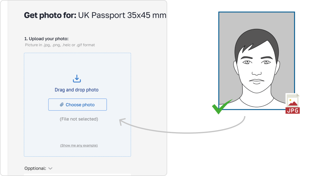 Upload photo to website Upload your document photo to PhotoGov